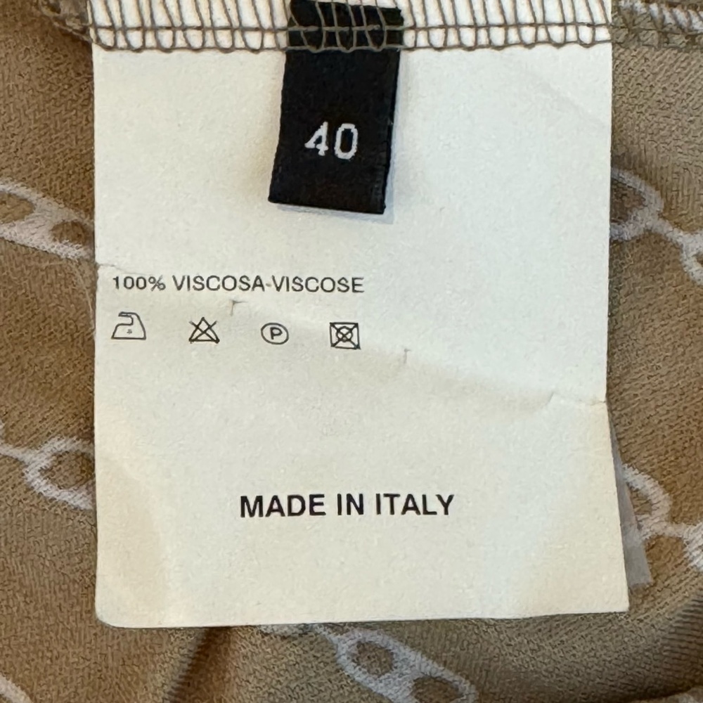 ATOS Lombardini Chain Print Wrap Dress Italy Silk Feel Designer Size 40 Small - Picture 9 of 9